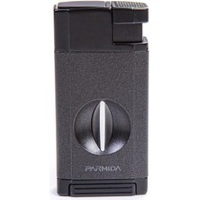 Parmida Çift Torch Gunmetal-Siyah V-Cut Puro Çakmağı