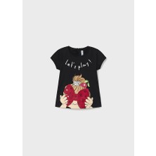 Mayoral Kız Bebek Baskılı T-Shirt Siyah 1013