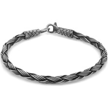 Tesbihname El Işçiliği Örgü Tasarım Oval Form 1000 Ayar Gümüş Kazaz Kadın Bileklik