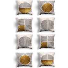 Sk Home Skhome Özel Tasarım Premium Dekoratif 8li Kırlent Kılıfı
