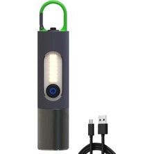 HT-298 Cob LED 750 Lümen El Feneri Type C Girişli Şarjlı Kamp ve Acil Durum Feneri 4 Modlu