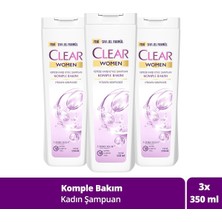 Clear Women Kepeğe Karşı Etkili Şampuan Komple Bakım Vitamin Kompleksi 350 ml X3 Adet