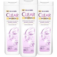 Clear Women Kepeğe Karşı Etkili Şampuan Komple Bakım Vitamin Kompleksi 350 ml X3 Adet