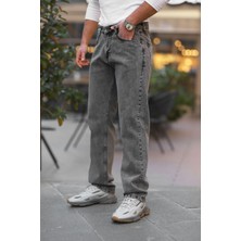 Little Cup Jeans Co  Erkek Antrasit Baggy Fit Rahat Kalıp Jean Pantolon