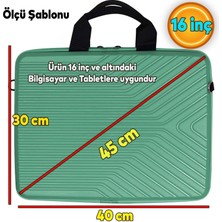 Badem10 Laptop Çantası Kırılmaz Su Geçirmez Notebook Dizüstü Bilgisayar Taşıma Turkuaz 40X30 cm 16 İnç