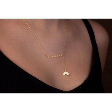 Nida Jewelry 925 Ayar Gümüş Isim Sallantılı Gökkuşağı Kolye