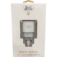 Subzero Type-C To Lightning 20W Beyaz Hızlı Şarj Aleti