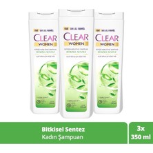 Clear Women Kepeğe Karşı Etkili Şampuan Bitkisel Sentez Aloe Vera & Çay Ağacı Yağı 350 ml x 3 Adet