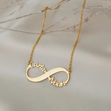 Nida Jewelry 925 Ayar Gümüş Sonsuzluk Çift Isim Kolye