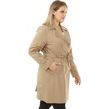 Glr & Gym Kameya Kadın Büyük Beden Tesettür Mevsimlik Yazlık Trençkot Kamelya