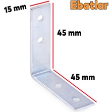 Nzb Mobilya Duvar Dolap Raf Köşe Bağlantı Sabitleme L Demir Köşebent Demir Gönye 45 x 45 x 15 mm 5 Adet