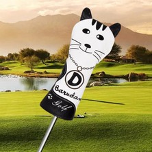 PZ Home Pu Deri Golf ile No. Tag Long Neck Golf Kulübü Kafa Kapağı Black White L (Yurt Dışından)