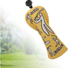 PZ Home Dayanıklı Golf Ahşap Kafa Kapağı Headcover Pu Deri Golfçü Ekipman Koruma Sarı Ut (Yurt Dışından)