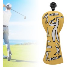 PZ Home Dayanıklı Golf Ahşap Kafa Kapağı Headcover Pu Deri Golfçü Ekipman Koruma Sarı Ut (Yurt Dışından)