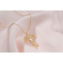Nida Jewelry 925 Ayar Gümüş Hayat Ağacı Isim Kolye
