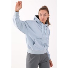 Maraton Comfort Kadın Kapüşonlu  Sislimavi Sweatshirt
