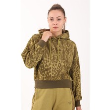 Maraton Sportswear Kadın Kapüşonlu Desenli Sweatshirt