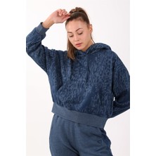 Maraton Sportswear Kadın Kapüşonlu Desenli Sweatshirt