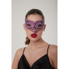 Pormask Lila Baykuş Parti Maskesi