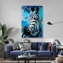 SML Tablo Zebra Çizgili Fırça Izleri Dekoratif Kanvas Tablo