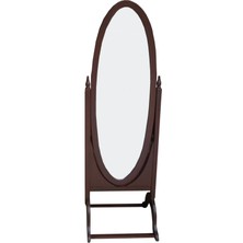 Bengi Ticaret  Ayna Oval Boy Kayın Mdf Model Oyma Nature Parlak Ceviz El Yapım