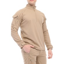Ghassy Co. Erkek Su ve Rüzgar Geçirmez Ripstop Military Tactical Army Combat Yarım Fermuarlı  Mont