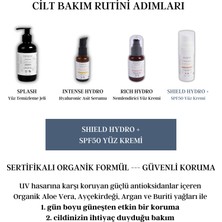 RHANEVA Shield Hydro+ SPF 50 Geniş Spektrumlu Güneş Kremi, Hassas Ciltler için, Organik ve Vegan Sertifikalı, 50 ml