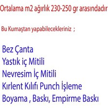 Zeren Home Punch Uygun Pamuklu Naturel Doğal Ham Kumaş Bez Baskıya Dikişe Hazır Krem