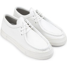 Deery Hakiki Deri Beyaz Kadın Sneaker