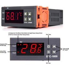 Yate10 STC-1000T 24V-72V 10A Dijital Termostat + Yedek Prob