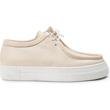 Deery Hakiki Deri Bej Sneaker Kadın Ayakkabı
