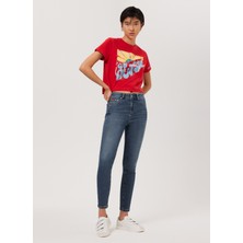 Lee Cooper Jamy Normal Bel Dar Kesim Çok Dar Paça Mavi Kadın Jean Pantolon