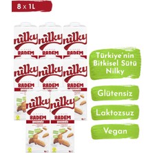 Nilky Şekersiz Badem Sütü Glütensiz Bitkisel Bazlı Laktosuz Vegan 8x1 lt