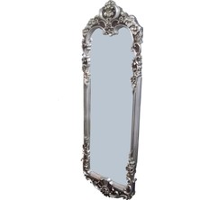 Bengi Ticaret Ayna Oval Dikdörtgen Boy Dökme Polyester Parlak Gri Eskitme  Natüre Klasik Mobilya El Yapım