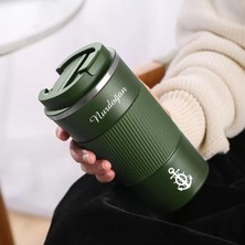 NRD Life Kişiye Özel Isim Baskılı Çelik Termos Termos Mug Kupa Yeşil  (500 ml )