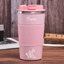 NRD Life Kişiye Özel Isim Baskılı Çelik Termos Termos Mug Kupa Pembe  (500 ml )