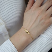Nida Jewelry 925 Ayar Gümüş Old English Font Isim Bileklik