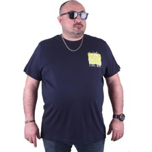 Starbattal Büyük Beden Erkek Baskılı Tişört Outside 23137 Lacivert10