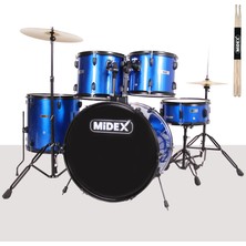 Midex CD900X-BL 22'' yetişkin akustik Bateri Davul Seti 22B-13T-12T-16F-14S (5 Parça)