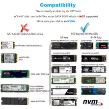 Fideco M.2 Nvme USB C SSD Harici Kutu USB 3.1 Gen 2 10GBPS - M-Key Nvme SSD 2230/2242 / 2260/2280