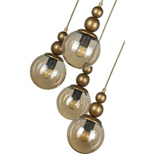 Veda Light Venüs 4'lü Sarkıt Eskitme Model- Hakiki Bal Cam- Oturma Odası- Salon- Yatak Odası Modern Avize