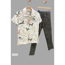 Jacklions Mojo Erkek Çocuk 1-14 Yaş Polo Yaka Baskılı T-shirt 163839 Krem