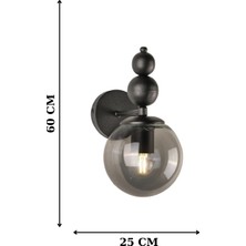 Veda Light Venüs 2'li Aplik  Siyah Model- Siyah Füme Cam- Modern Aplik