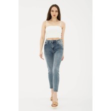 Fashion Friends Kadın Jean Pantolon Buz Mavisi 23Y0792K1