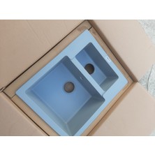 Nokta 15 Göz Açık Gri 60X50 cm Granit Evye