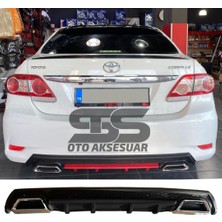 STS Oto Aksesuar Toyota Corolla 2007-2012 Difüzör Arka Tampon Eki 2 Egzoz Çıkışlı Siyah Lüx Tip