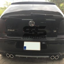 STS Oto Aksesuar Volkswagen Polo Mk4 Difüzör Arka Tampon Eki 4 Egzoz Çıkışlı Gri Lüx Tip