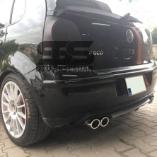 STS Oto Aksesuar Volkswagen Polo Mk4 Difüzör Arka Tampon Eki 4 Egzoz Çıkışlı Gri Lüx Tip