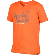 Savage Gear Simply  Savage V-Neck Tee Grey T-Shirt M