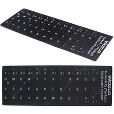 Wozlo Türkçe Q Klavye Sticker Notebook ve Pc Uyumlu Klavye Etiketi - Silinmez